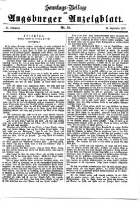 Augsburger Anzeigeblatt. Sonntags-Beilage zum Augsburger Anzeigblatt (Augsburger Anzeigeblatt) Sonntag 24. September 1876