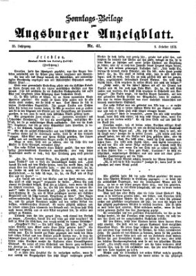 Augsburger Anzeigeblatt. Sonntags-Beilage zum Augsburger Anzeigblatt (Augsburger Anzeigeblatt) Sonntag 8. Oktober 1876