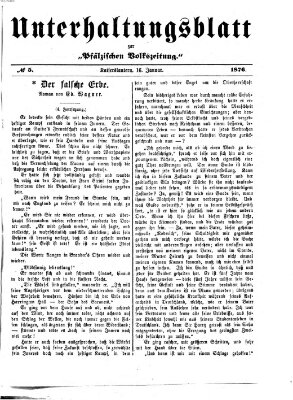 Unterhaltungsblatt zur Kaiserslauterer Zeitung (Pfälzische Volkszeitung) Sonntag 16. Januar 1876