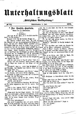 Unterhaltungsblatt zur Kaiserslauterer Zeitung (Pfälzische Volkszeitung) Mittwoch 5. Juli 1876