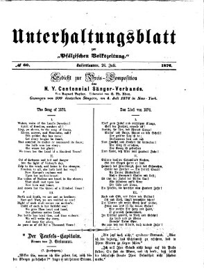 Unterhaltungsblatt zur Kaiserslauterer Zeitung (Pfälzische Volkszeitung) Mittwoch 26. Juli 1876