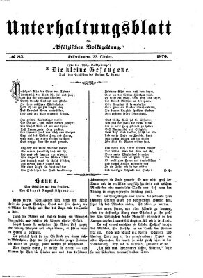 Unterhaltungsblatt zur Kaiserslauterer Zeitung (Pfälzische Volkszeitung) Sonntag 22. Oktober 1876