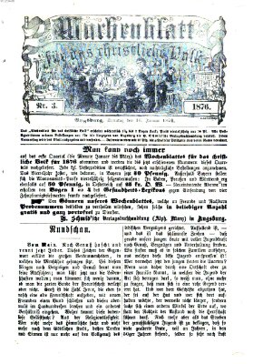 Wochenblatt für das christliche Volk Sonntag 16. Januar 1876