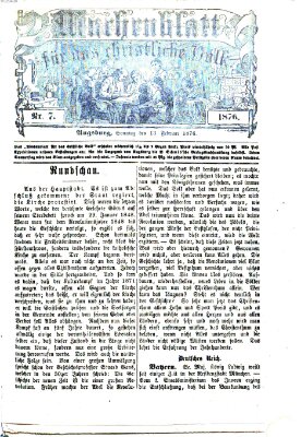 Wochenblatt für das christliche Volk Sonntag 13. Februar 1876