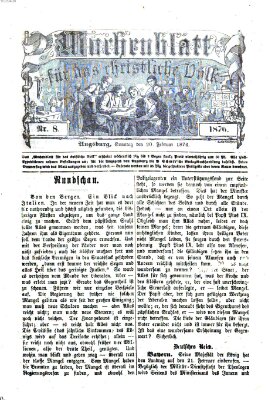 Wochenblatt für das christliche Volk Sonntag 20. Februar 1876