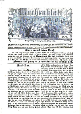 Wochenblatt für das christliche Volk Sonntag 12. März 1876