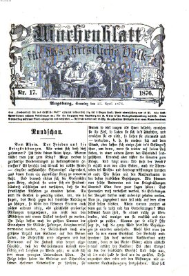 Wochenblatt für das christliche Volk Sonntag 23. April 1876