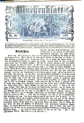 Wochenblatt für das christliche Volk Sonntag 3. September 1876