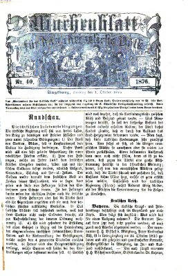 Wochenblatt für das christliche Volk Sonntag 1. Oktober 1876