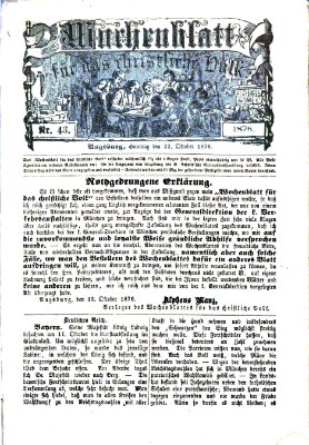 Wochenblatt für das christliche Volk Sonntag 22. Oktober 1876