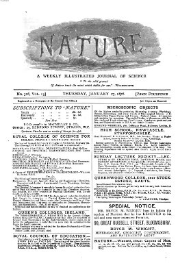 Nature Donnerstag 27. Januar 1876