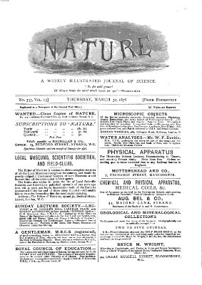 Nature Donnerstag 30. März 1876