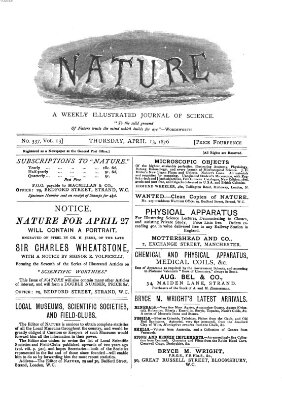 Nature Donnerstag 13. April 1876