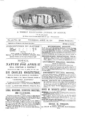 Nature Donnerstag 20. April 1876