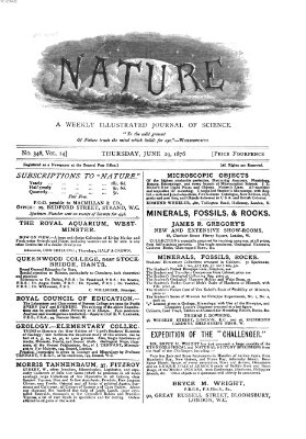 Nature Donnerstag 29. Juni 1876