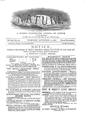 Nature Donnerstag 21. September 1876