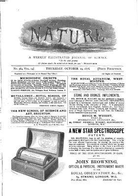 Nature Donnerstag 19. Oktober 1876