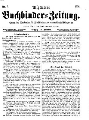 Allgemeine Buchbinderzeitung Freitag 18. Februar 1876