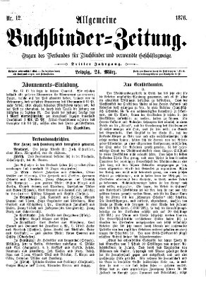 Allgemeine Buchbinderzeitung Freitag 24. März 1876