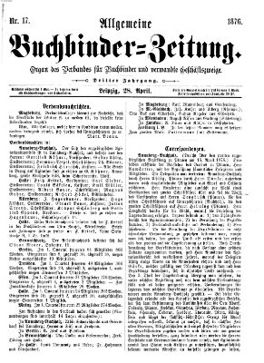 Allgemeine Buchbinderzeitung Freitag 28. April 1876