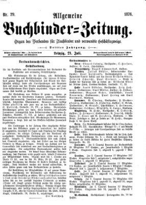 Allgemeine Buchbinderzeitung Freitag 21. Juli 1876