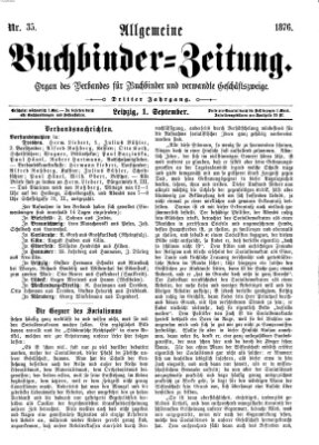 Allgemeine Buchbinderzeitung Freitag 1. September 1876