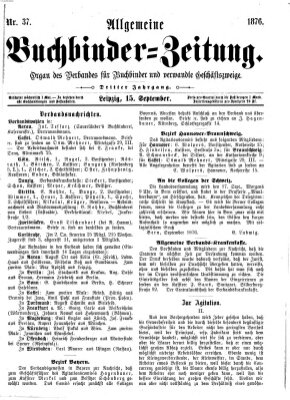 Allgemeine Buchbinderzeitung Freitag 15. September 1876