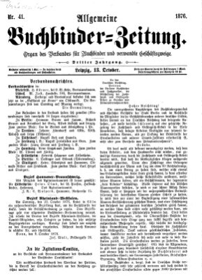 Allgemeine Buchbinderzeitung Freitag 13. Oktober 1876