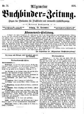 Allgemeine Buchbinderzeitung Donnerstag 21. Dezember 1876