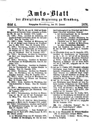 Amtsblatt für den Regierungsbezirk Arnsberg Samstag 22. Januar 1876