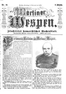 Berliner Wespen Freitag 1. Dezember 1876