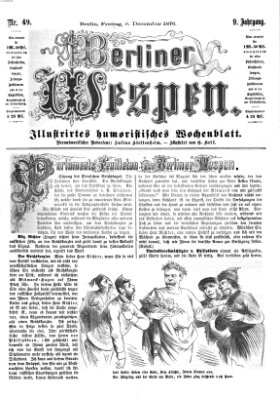 Berliner Wespen Freitag 8. Dezember 1876