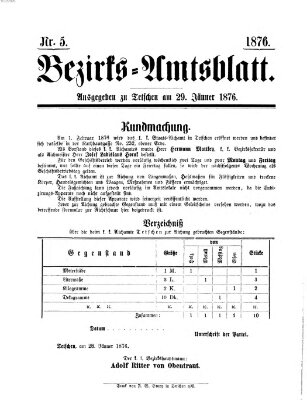 Bezirks-Amtsblatt Samstag 29. Januar 1876