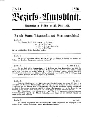 Bezirks-Amtsblatt Mittwoch 29. März 1876