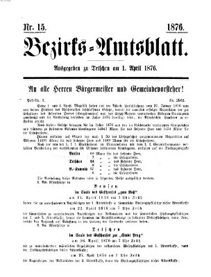 Bezirks-Amtsblatt Samstag 1. April 1876