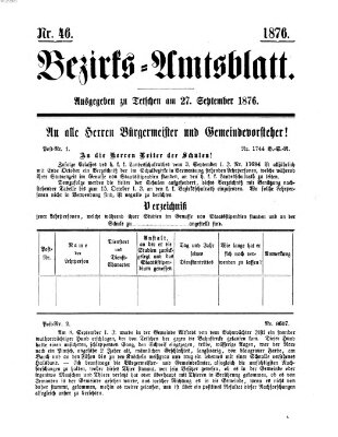 Bezirks-Amtsblatt Mittwoch 27. September 1876