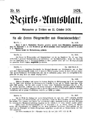 Bezirks-Amtsblatt Mittwoch 11. Oktober 1876