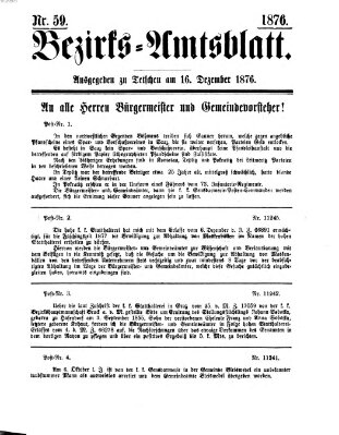 Bezirks-Amtsblatt Samstag 16. Dezember 1876