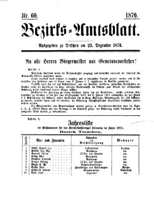 Bezirks-Amtsblatt Samstag 23. Dezember 1876