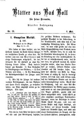 Blätter aus Bad Boll für seine Freunde Samstag 6. Mai 1876