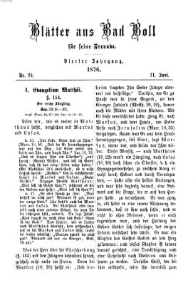 Blätter aus Bad Boll für seine Freunde Sonntag 11. Juni 1876
