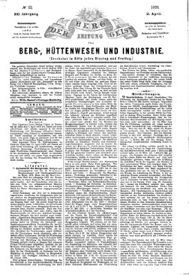 Der Berggeist Freitag 21. April 1876