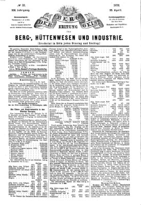 Der Berggeist Dienstag 25. April 1876