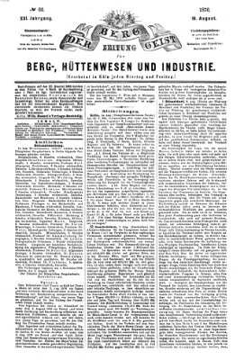 Der Berggeist Freitag 18. August 1876