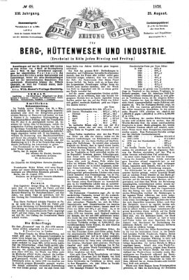 Der Berggeist Freitag 25. August 1876