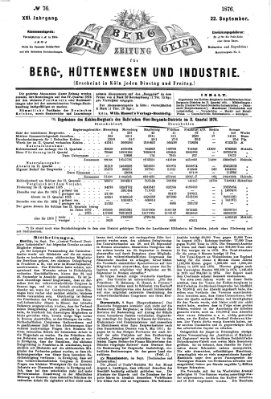 Der Berggeist Freitag 22. September 1876