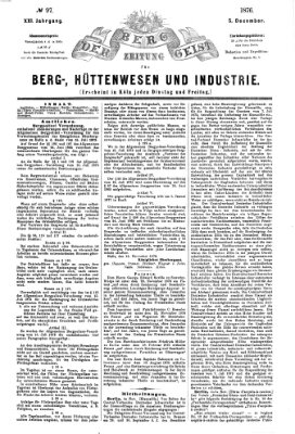 Der Berggeist Dienstag 5. Dezember 1876