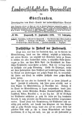 Landwirthschaftliches Vereinsblatt für Oberfranken Donnerstag 21. September 1876