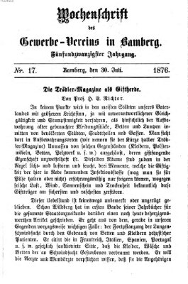 Wochenschrift des Gewerbe-Vereins Bamberg Sonntag 30. Juli 1876