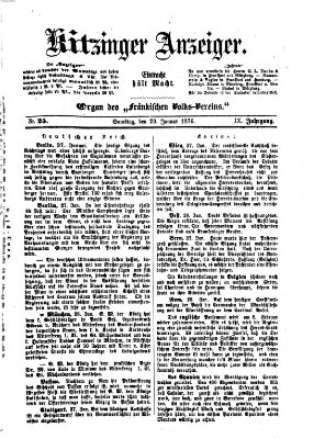 Kitzinger Anzeiger Samstag 29. Januar 1876